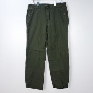 Eddie Bauer Green Cotton Mid Rise Straight Leg Women's Pants Size 12